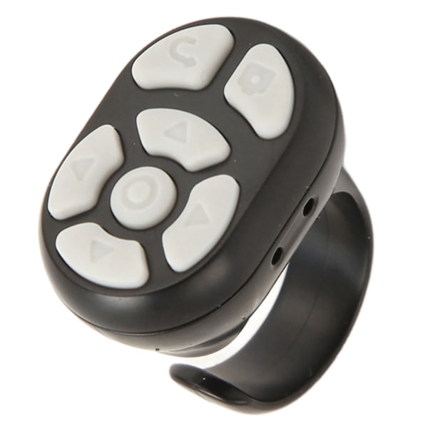 Fjernbetjening Scrolling Ring Bluetooth 5.3 APP Sidevender Kamera Lukker Fjernbetjening Selfie Knap Clicker med Opladningsetui til Mobiltelefon Sort