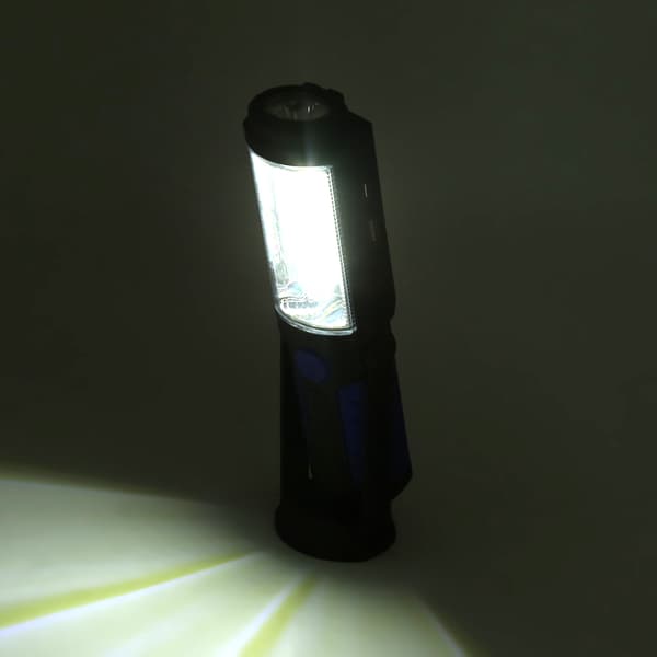3W Oppladbart COB LED Lommelykt Camping Nødlys Arbeidslys med Magnetisk Stativ Blå