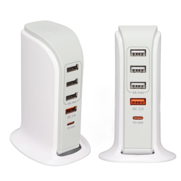Puhelimen latausteline-adapteri USB latausasema Multi lataustorniteline Pikalataus matkapuhelimelle EU-pistoke