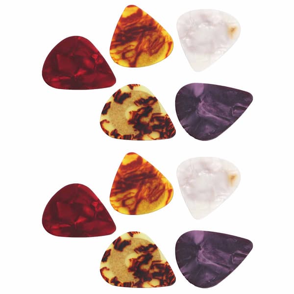 10 st Gitarrplektrum Halkfria Färgglada Celluloid Bärbara Instrument Tillbehör Set Kit