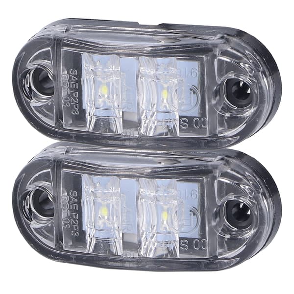 10-30V 2LED sidemarkeringslys Høy lysstyrke blinklys for biler lastebiler tilhengere bobiler Hvit