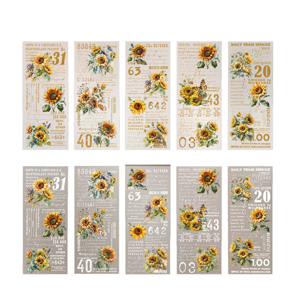 30 ark vintage scrapbook-papper Journaling Scrapbooking Supplies Kit Estetisk dekorativt hantverkspapper för Planner Journaling Sunflower