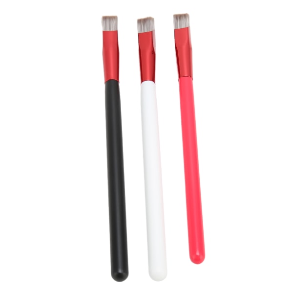 3ST Brow Concealer Contour Brush Grått hår Rött Vit Svart Handtag Vinklat Tunt Set