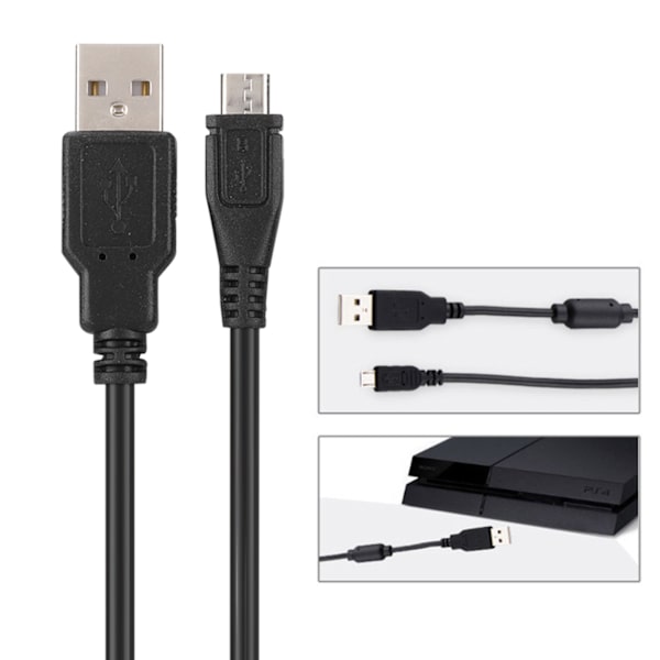 1,8M USB-ladekabel med magnetring for PS4 / Slim / Pro-kontroller Gamepad