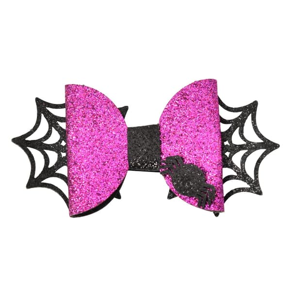 Halloween-kostyme Hårspenner for kvinner jenter Glitter Halloween Edderkopp Hårsløyfer Barrette Glitrende Lilla og Svart Edderkopp W