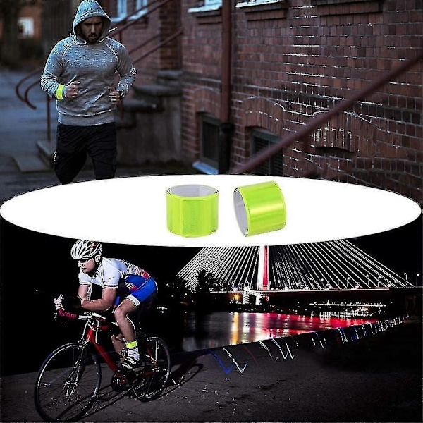 10-pack Reflexspänne Fluorescerande Ram Armband Reflexbälte Säkerhetsbälte Cykling Jogging
