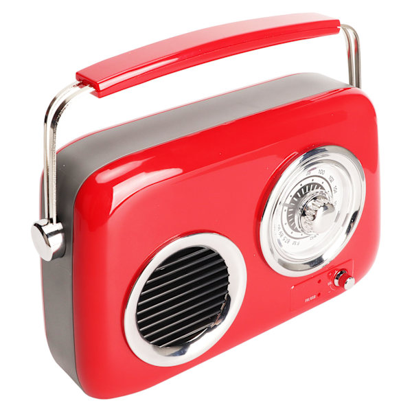 Retro Radio Bluetooth högtalare Bärbar Handhållen HiFi Stereoljud Söt radiohögtalare i gammaldags stil för fest utomhus Röd