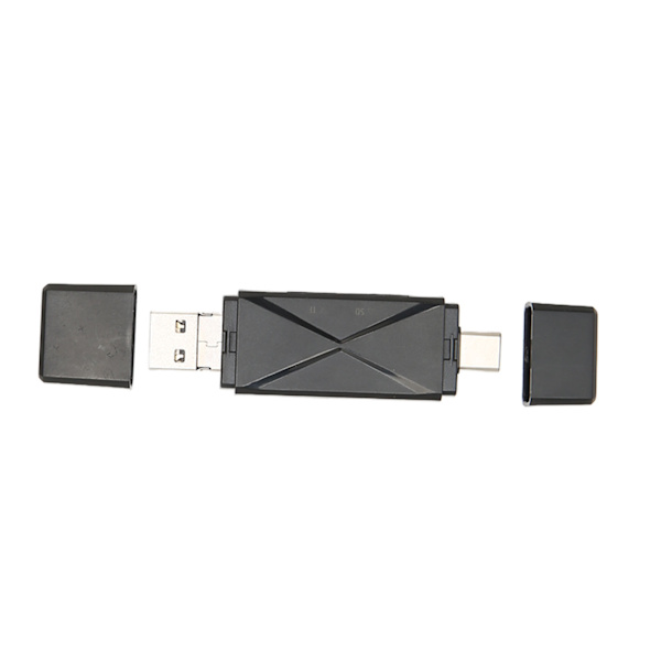Hukommelseskortlæser Bærbar Mini 3 i 1 USB C USB 2.0 Micro USB Storage Card Reader med 3 stik