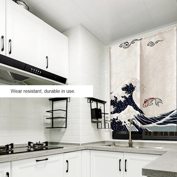 85*120cm japansk stil polyester halv gardin køkken soveværelse skillevæg gardin boligindretning