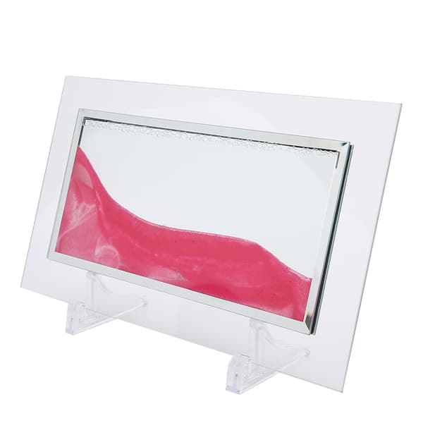 Dynamisk Sandbilde Rosa Vakker Gave Tredimensjonal Dekorativ Ornament med 2 Stk Base Rosa
