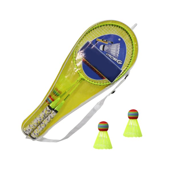 1 Par Barn Badmintonracket Ferroalloy Barn Badmintonracket med Bollar Träningsracketar