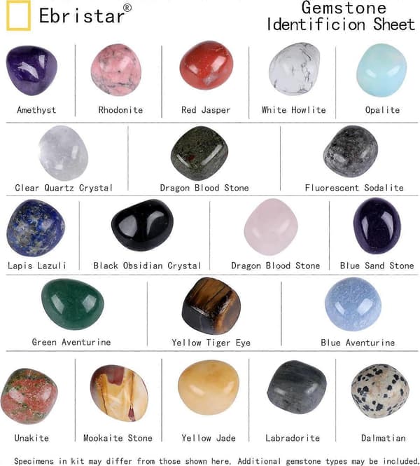 2025 Latest Model Tumbled Stones and Crystals in Bulk, 20 PCS 1/2\" - 1\" Size Randomly Assorted by N