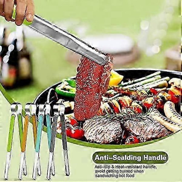 30cm 4 stk. Kjøkkentang i rustfritt stål, serveringstang for matlaging, metallmat tang med sklisikkert komfortgrep, non-stick matlagingstang høy varmebestandighet