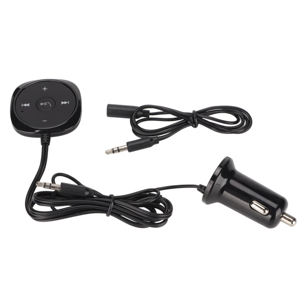 Bil Bluetooth 5.0 Audio Receiver Handsfree Calling 5V 2.1A USB laddningsport för bilar med 3,5 mm AUX-ingång