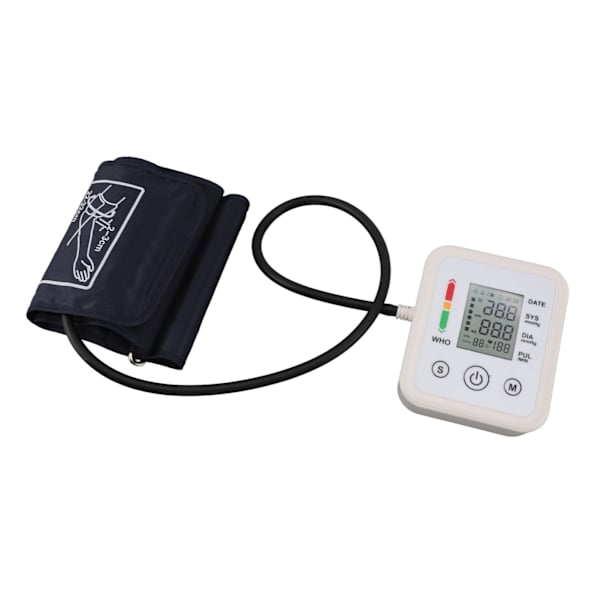 Blodtrycksmätare Överarm LCD-display Stora siffror Batteri USB-driven Automatisk BP-maskin DC6V för hemmet