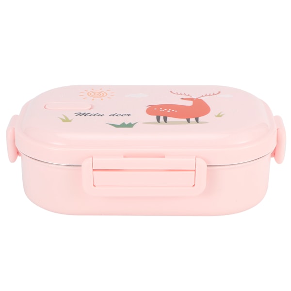 Isolert matboks lekkasjesikker rustfritt stål Bento-boks japansk matbeholder for barn (rosa)