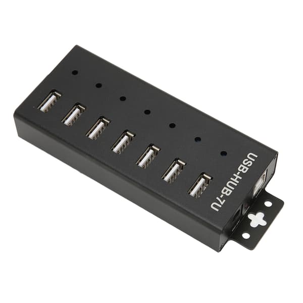 7 Port USB HUB Industriell USB2.0 HUB Multippel Beskyttelse USB2.0 Multi Grensesnitt Hub 100‑240V EU Plugg