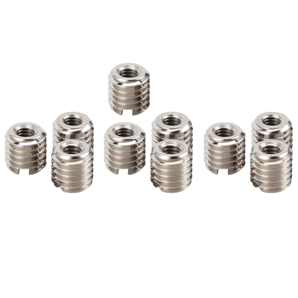 10 st gänginsättningssats reducerande mutter 303 rostfritt stål hona M4x0.7 hane M8x1.25 0.3in Längd