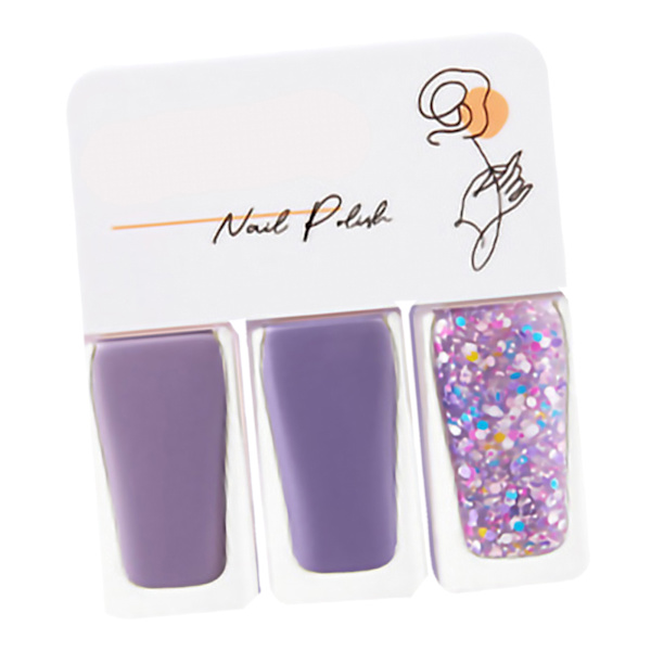 3-pack Vattenbaserat nagellackset för kvinnor, lätt att skala av, snabbtorkande nagellack för dejting, halloweenfest T08