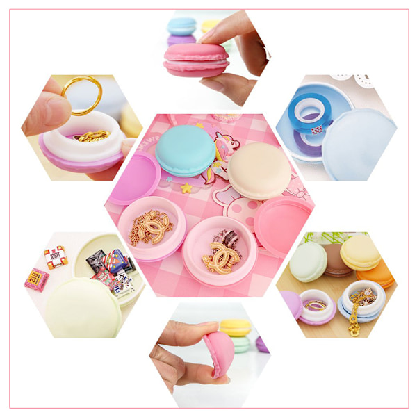 6-pack Macaron smyckeskrin, bärbar resetuismyckeskrin