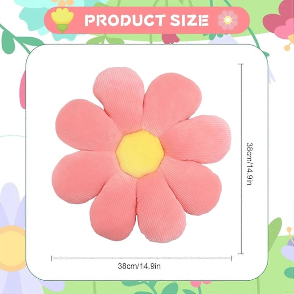 Blomster Gulvpude Siddehynde Blomsterformet Pude Sød Siddepude Stolhynde (Pink)