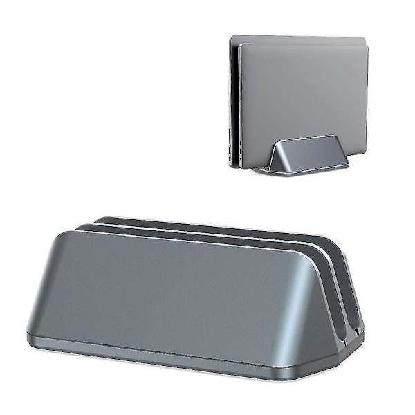 2-i-1 Vertikal Laptop Stand Holder Justerbar Desktop Notebook Dockingstation