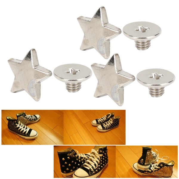 Silver Star -niittinappulat - 20 kpl tee-se-itse vaatteiden ja kenkien koristelutarvikkeet