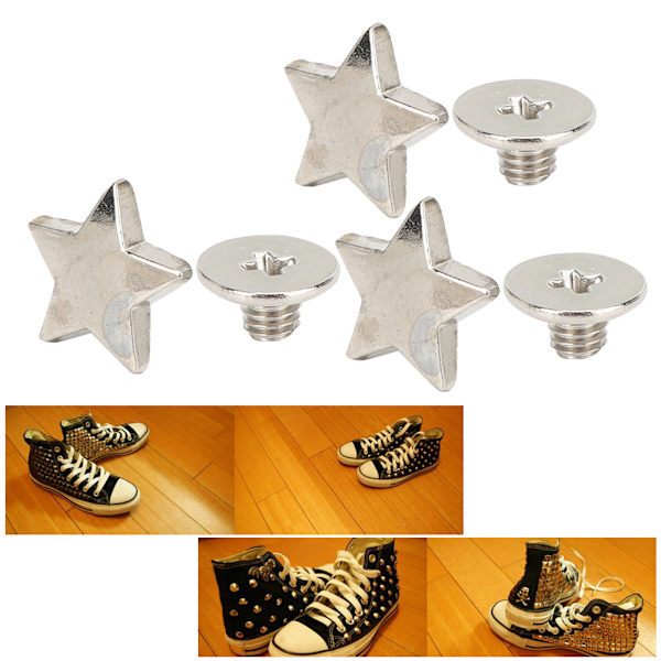 Silver Star Rivet Studs - 20st DIY-kläder och skodekorationstillbehör