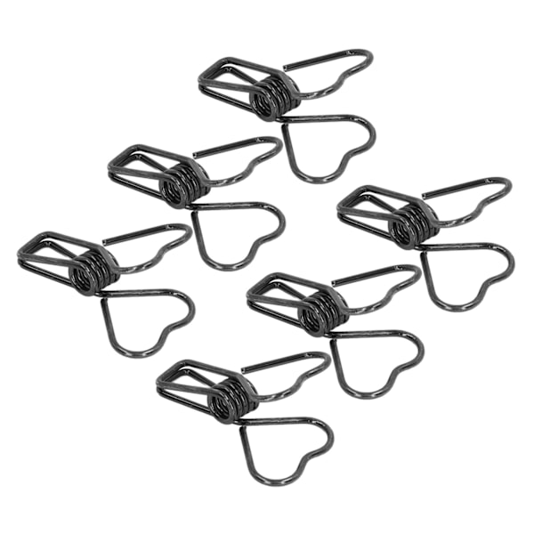 100 kpl Binder Clips Metalli Sydän Muoto Ontto Pieni Binder Clips Toimistoasiakirjoille Todistuksille Liput Musta