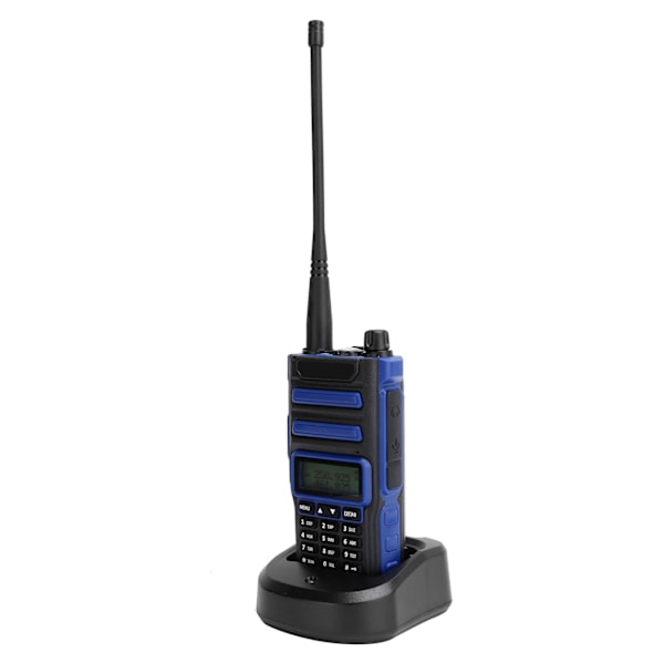 Utendørs bærbar dobbeltbånds walkie talkies-sett håndholdt LCD-skjerm Walky Talky 100‑240VBlå EU-plugg 100‑240V