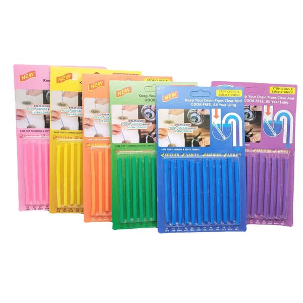 36 afløbsrensepinde Sani Sticks Deodoriserende Pinde til Køkken, Afløb, Badeværelse (6 Farver Sendes Tilfældigt)