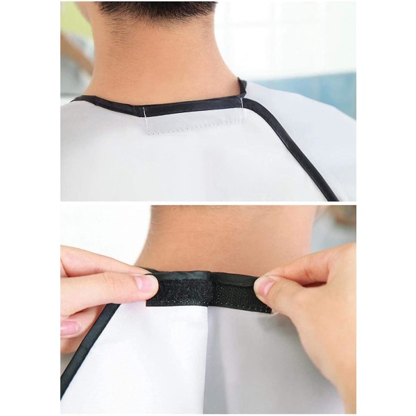Skägghaklapp 2-pack - svart och vitt rakvårdsförkläde med sugkopp i nylon , vattentät Barber Cape för män