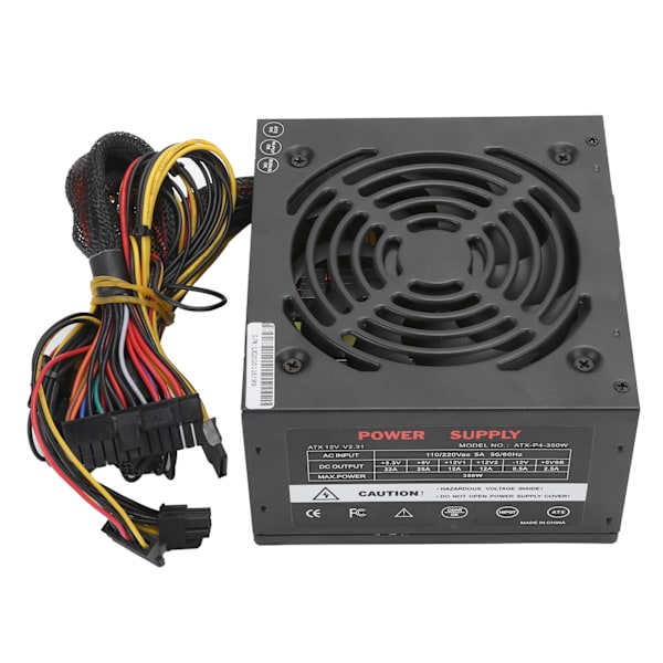 PC strømforsyning 350W stationær computer lavt energiforbrug tilbehør justerbar 115/230VAU stik