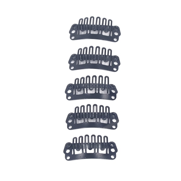 100 st U-formade Perukclips 2,3 cm, 6 Kamtänder, Rostfritt Stål, Svart, Peruktillbehör, Snabbkamclips för Hårförlängning