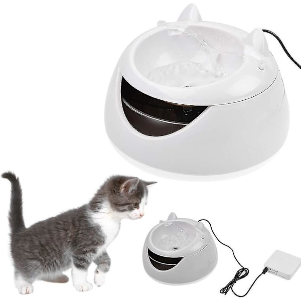 Automatisk dricksfontän för husdjur, självlysande elektrisk vattendispenser Drink well vattenfontän vattendispenser för katt hund vit USB