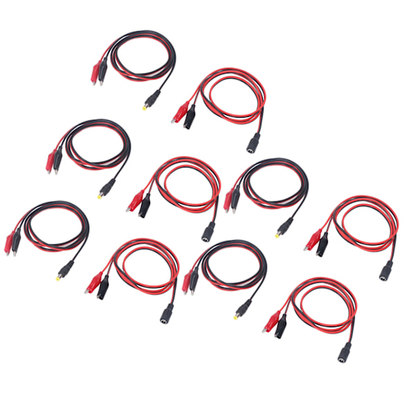 5 sæt Alligator Clip til DC Adapter Kabel Stabil Dual Alligator Clip til DC han hun-forbindelseskabel 3,3 fod