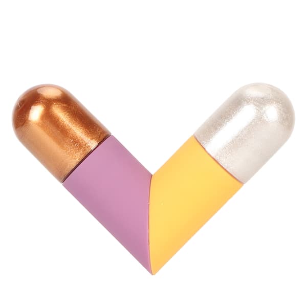 Flydende Highlight Fedtforebyggelse 2 i 1 Glitter Highlighter Stick Contour Stick til Ansigt Kropsmakeup 5ml X 2