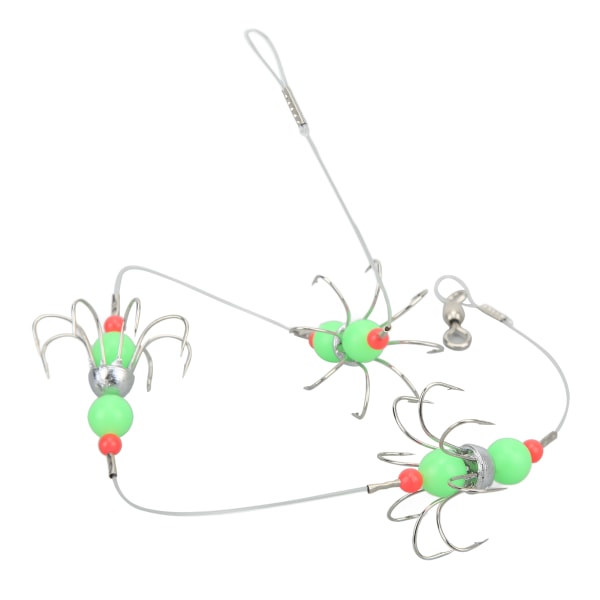 Lysende blekksprutsnørekrok Høykarbonstålfiske med pigghående strengkrok fiskeutstyr