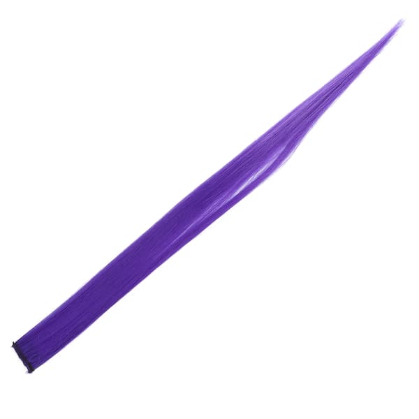 Farvede Hår Extensions Highlight Syntetisk Hårstykke Clipin Hår Extensions til Piger (Lilla#1)