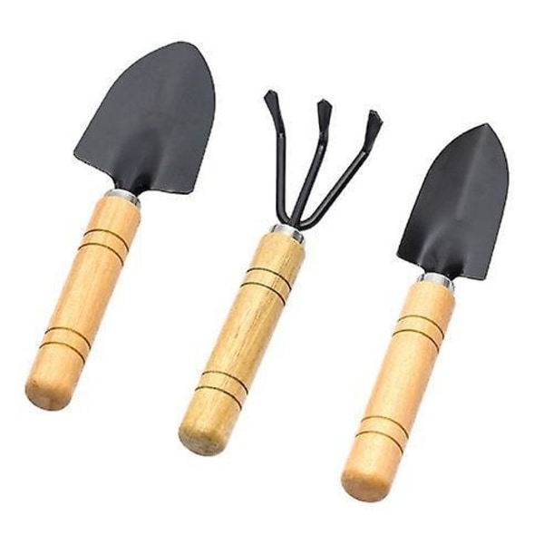 Garden Tool Set - 3-Piece Ergonomic Wood Handle Gardening Tools