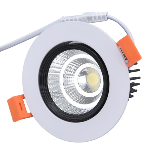 Indbygget belysning 7W Hvidt lys 6000K 75mm Hul Justerbar vinkel LED loftslampe til køkken soveværelse 100‑264V