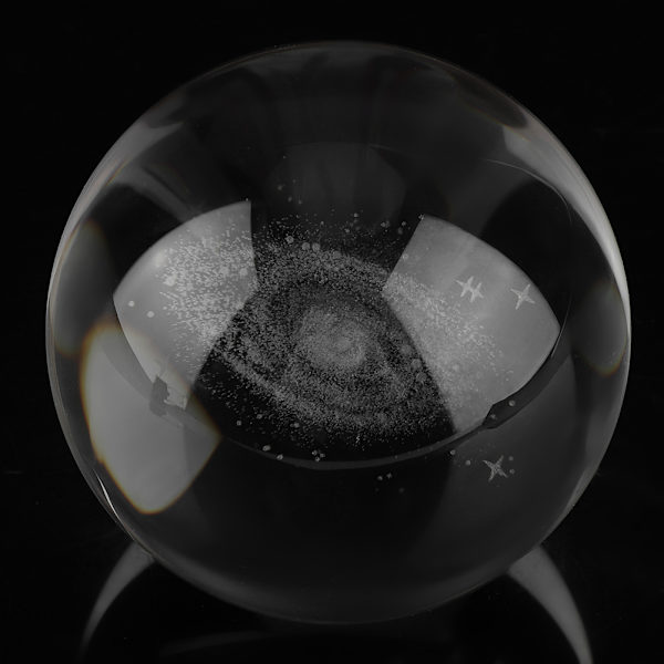 8 cm klar kristallkula transparent galaxier sfär förmögenhetskula hemmakontorsdekor (galax)
