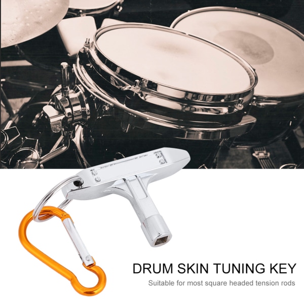 Drum Skin Tuning Key Fyrkantigt uttag med karbinhake musikinstrumenttillbehör