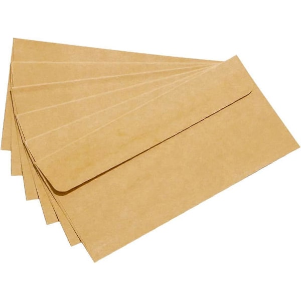 Kraftpapirkonvolutter, Vintage Kraftpapirkonvolutter (100 stk) - 80 gsm (DIN Dl - 220 X 110 mm)