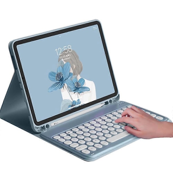 iPad 10:e generationen 2022 10.9\" tangentbordsfodral (Blå)