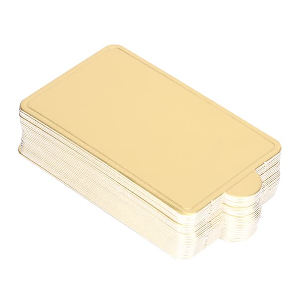 300 stk. Guld Rektangulær Mousse Kage Dessert Board Base Pap Bageværktøj 100x60mm