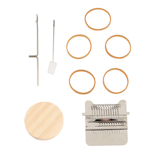 Darning Mini Loom - Enkel användning, brett användningsområde - Rostfritt stål och trä - Mini vävstol för mattor, halsdukar och kläder - 12 krokar