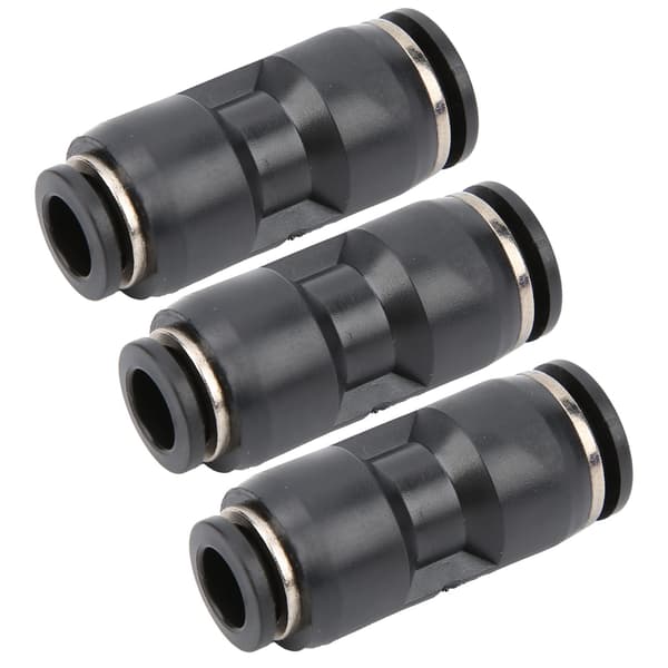 10 stk. Pneumatisk Reducer Connector Rustfrit Stål Resin Sort Lige Union Rør Rørfitting PG12-10