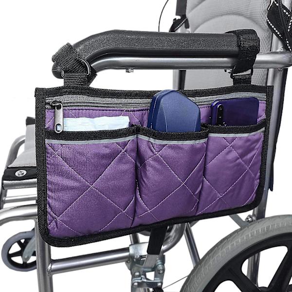 Lilla rullestolveske med refleksstripe - Armlenesideveske for gåstoler, mobilitetsscootere, rullatorer