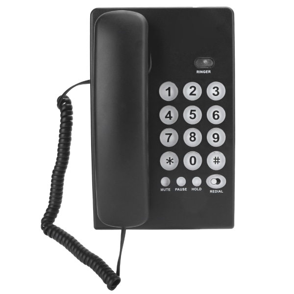 KXT504 Bærbar Familiebedrift Kontor Fast Fasttelefon Blits Funksjon Telefon ABS Svart